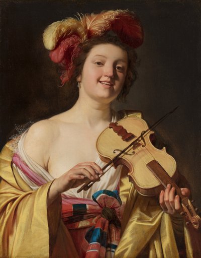 O violinista de Gerrit van Honthorst